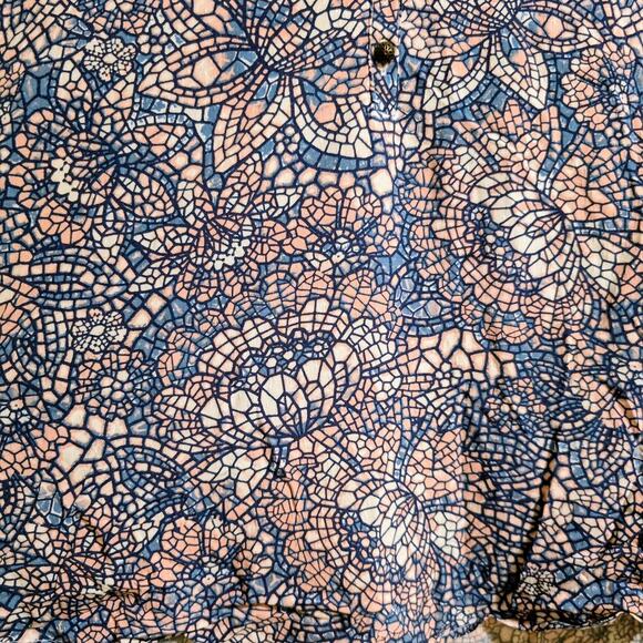 Anthropologie Maeve Colette Floral Motif Mosaic Ballon Sleeve Peasant Blouse Top - Picture 6 of 13